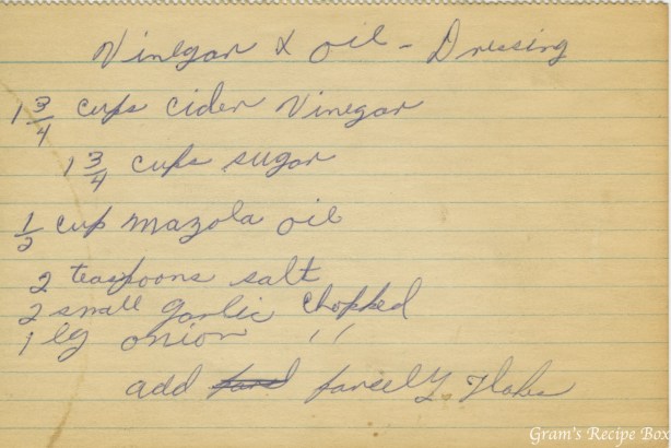 Vinegar Oil Dressing