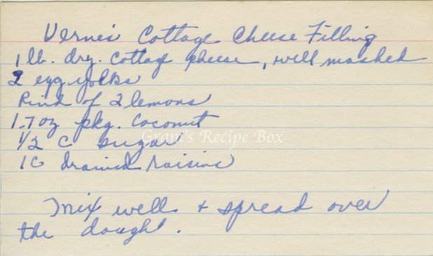 Vernes Cottage Cheese Filling