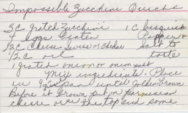 Impossible Zucchini Quiche