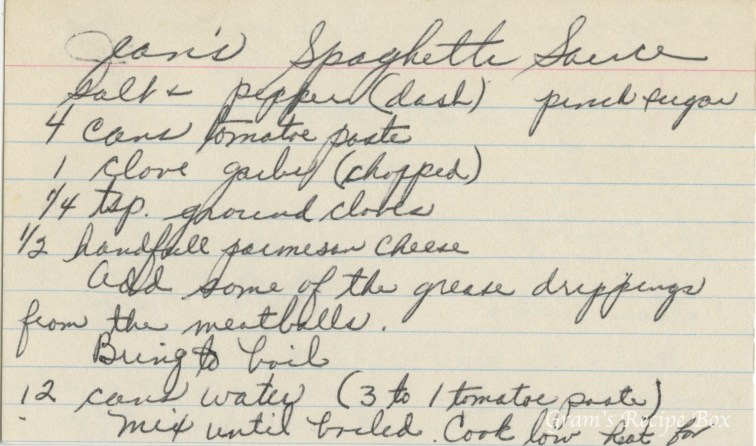 Jeans Spaghetti Sauce 2