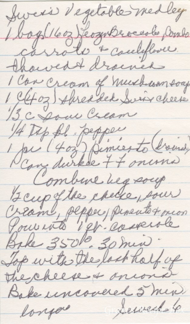 Swiss Vegetable Medley