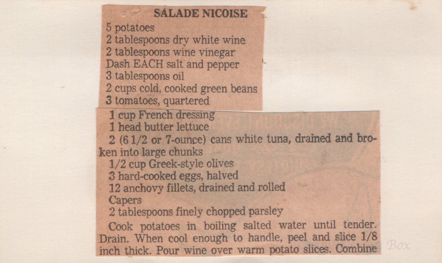 Salade Nicoise | Gram's Recipe Box